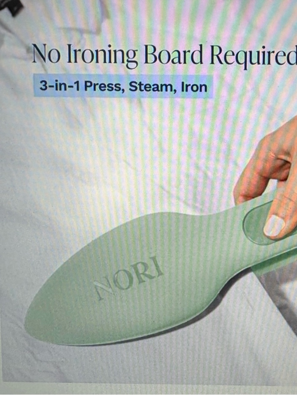 NORI 3-in-1 Handheld Fabric Steamer in Sage Green